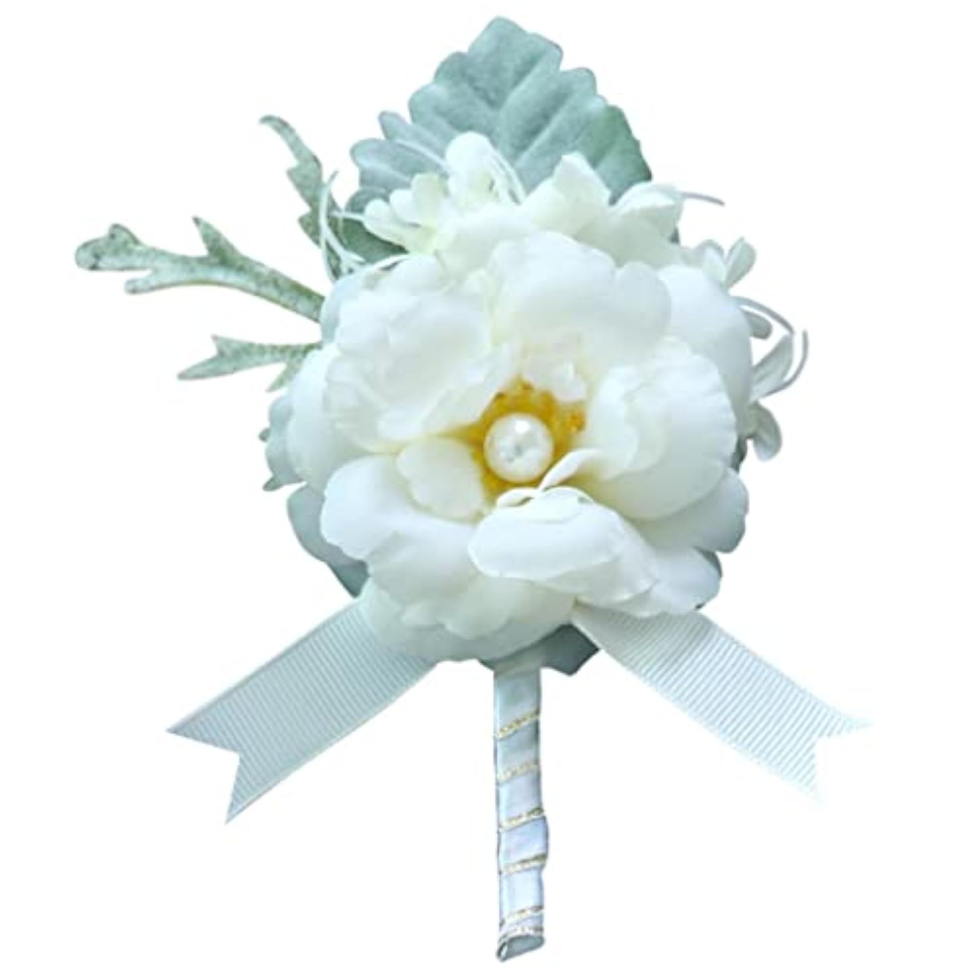 Wedding Groom Boutonniere and Bride Wrist Corsage Set